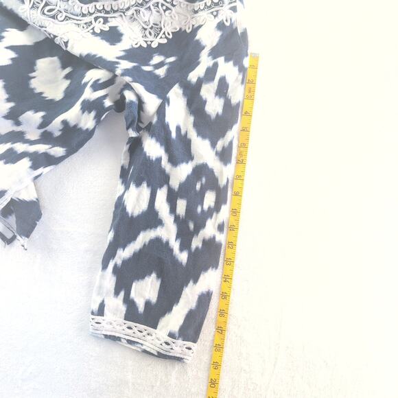 Jones New York 100% Linen Ikat Coastal Beachy Boho Tunic Women's Large - Picture 10 of 10